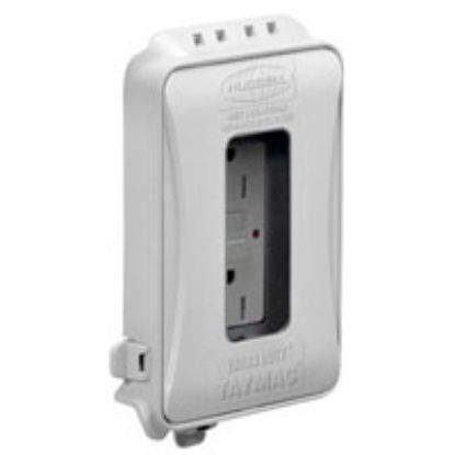 Picture of Expandable Weather-Proof Outlet-cover 6.14 In H X 4.04 In W X 1 - 3" D 2 Gang Polycarbonate White