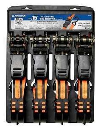 Picture of Tie-down Ratchet S-hook 1500-break 500-wll Polyester Orange Set-4 1"