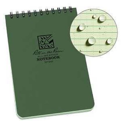 Picture of Notebook All-weather Spiral-bound Green 50-pages 4" X 6"