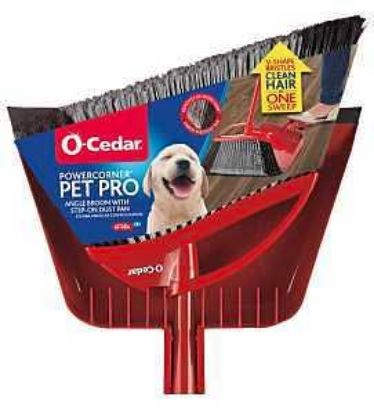Picture of Powercorner Pet Pro 168020 Broom And Step-on Dust Pan, Plastic Bristle, 56 In L, Steel Handle