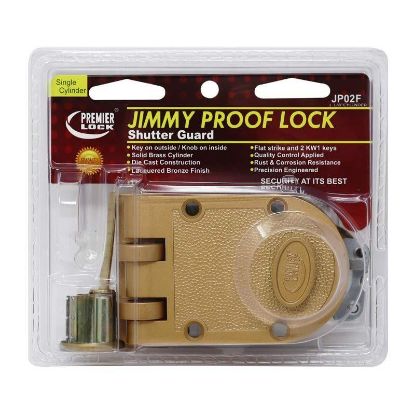 Picture of Dead-Bolt Vertical-throw Drop-Bolt Jimmy-Proof Flat-strike Die-cast Bronze-finish