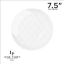 Picture of 7.5" White / Silver Patterned Salad / Dessert Round Plates / 10 Pk