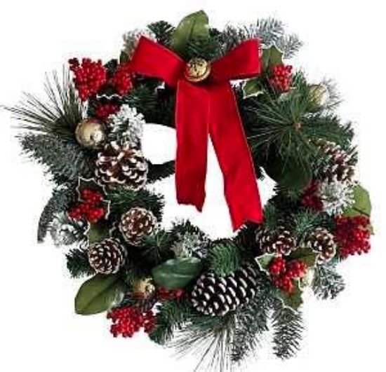 Picture of Christmas-wreath Artificial Decorated 22"