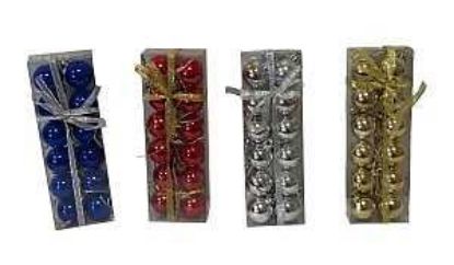 Picture of Christmas-Ornament Ball-Ornament Shatterproof Matte Shiny 30 Mm 12/pack