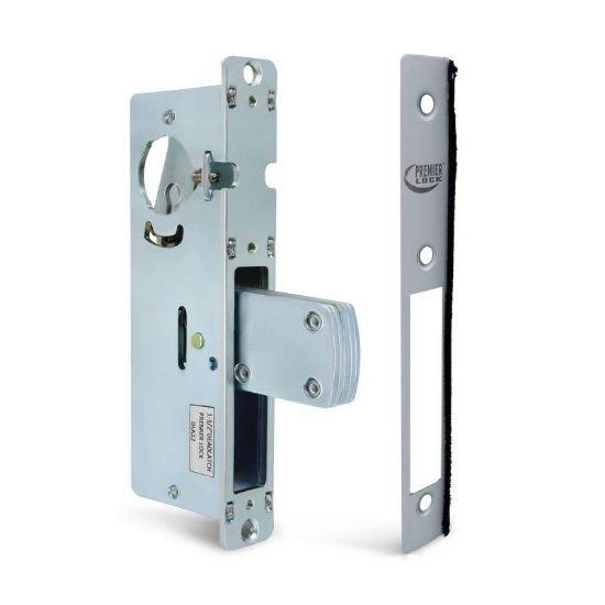 Picture of Deadbolt Solid Commercial Storefront Narrow-stile Mortise Aluminum-finish 1-1/2"-backset