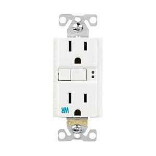 Picture of Receptacle Duplex Self-test Tamper-resistant Weather-resistant 125-volts 15-amps White