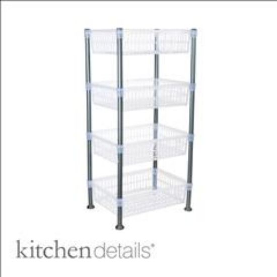 Picture of 4 Tier Slim Shelf - White -kd