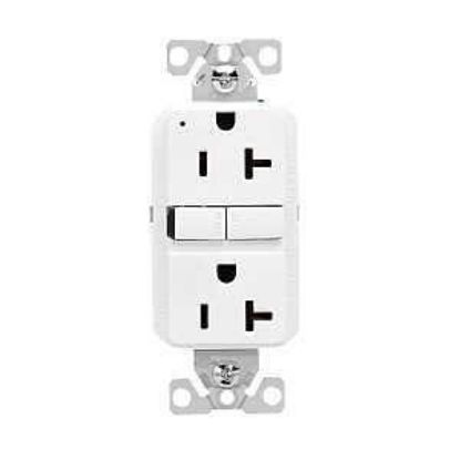 Picture of Electrical-outlet 20-amp 125-volt Duplex Self-testing Double-pole 3-wire White