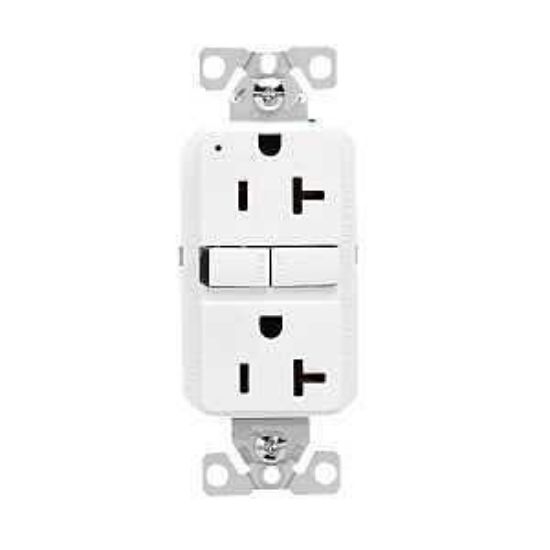 Picture of Electrical-outlet 20-amp 125-volt Duplex Self-testing Double-pole 3-wire White