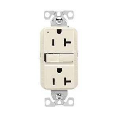 Picture of Duplex-outlet Self-testing 20-amp 2-pole 3-wire Light-almond