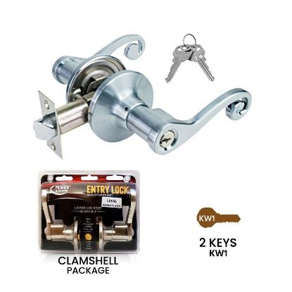 Picture of Lock-Set Entry-lever Reversible Satin-nickel