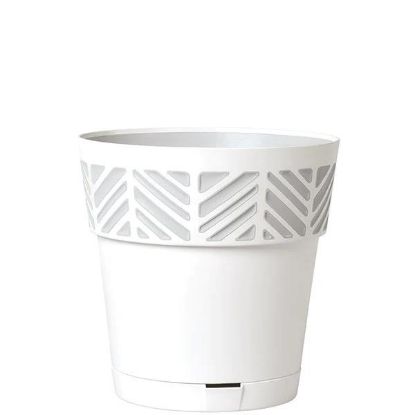 Picture of Mosaic Plastic Pot, White/grey, 9.9"