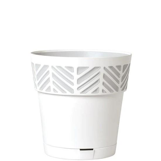 Picture of Mosaic Plastic Pot, White/grey, 9.9"