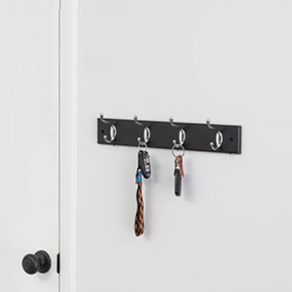Picture of 4 Hook Wall Mounted Black