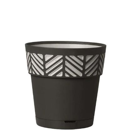 Picture of Mosaic Plastic Pot, Anthracite/white, 5.9"