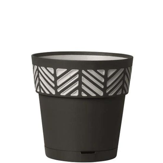 Picture of Mosaic Plastic Pot, Anthracite/white, 5.9"