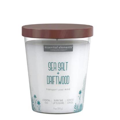 Picture of Essential Elements 9oz Jar W/ Wooden Lid- Sea Salt & Driftwood