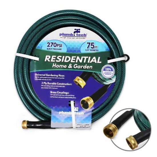 Picture of Garden-hose 3-ply-vinyl Brass-fittings 5/8"-id 75'