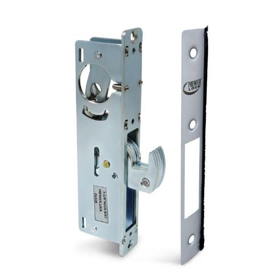 Picture of Deadbolt Hook Commercial Storefront Narrow-stile Mortise Aluminum-finish 1-1/8"-backset