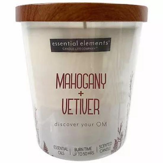 Picture of Essential Elements 9oz Jar W/ Wooden Lid-mahogany & Vetiver