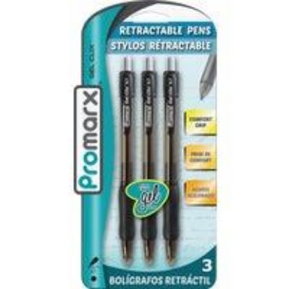Picture of Promarx Gel Clix Medium Point Black Retractable Pen (3-pack)