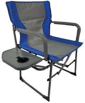 Picture of Director's Folding Chair, With Shelf, Steel Frame, Blue