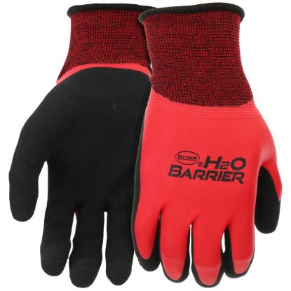 Picture of Knit-gloves Polyester Latex-coated Red/black Large