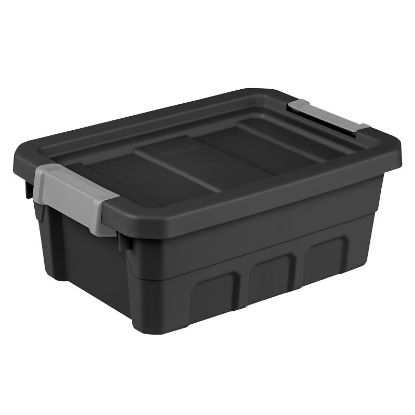 Picture of Sterilite 14829006 Stacker Tote, Plastic, Black, 18 In L, 12-5/8 In W, 7-1/8 In H