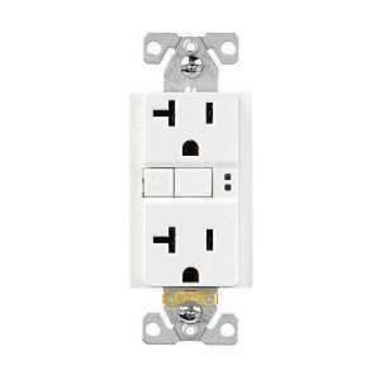 Picture of Electrical-outlet Duplex Self-test Tamper-resistant Double-pole 3-wire 20-amp 125-volts White