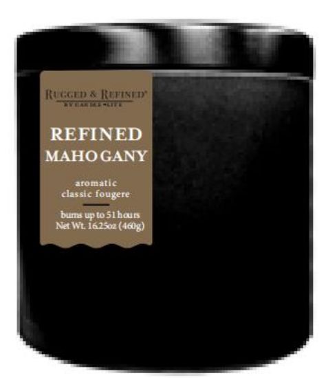 Picture of Candle-lite Rugged & Refined® Refined Mahogany Single-wick 9oz Black Tin Candle