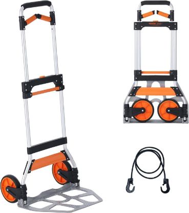 Picture of Vevor Folding Hand Truck And Dolly, 309 Lbs Capacity, Aluminum Foldable Cart, Heavy-duty Luggage Tro...