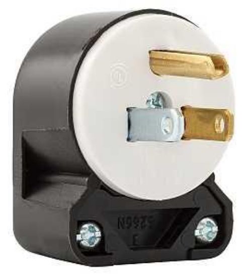 Picture of Electrical-plug 15-amp 125-volt Black/white Industrial Double-pole 3-wire