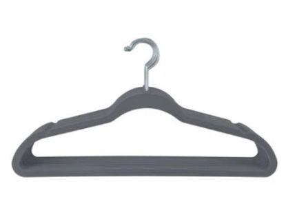 Picture of 25pk Velvet Suit Hangers W/ Matte/gloss Gold Hook- Grey