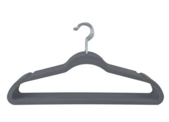 Picture of 25pk Velvet Suit Hangers W/ Matte/gloss Gold Hook- Grey