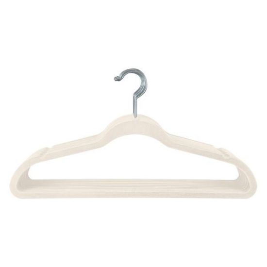 Picture of Velvet Suit Hangers Ivory W/ Matte Gold Pk/25