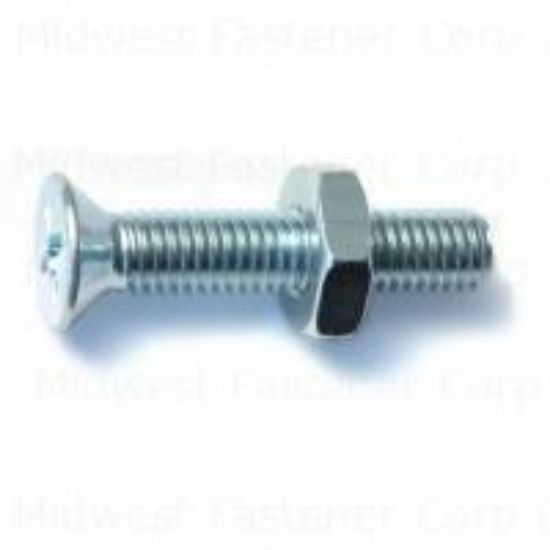 Picture of Machine-screw With-nuts Zinc-plated Flat Head #10-32 X 1"