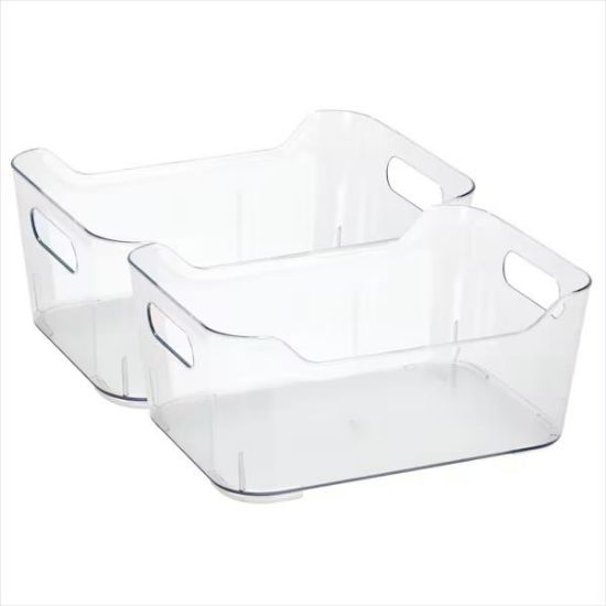 Picture of 2pk Medium Storage-tote W Handles 9.45"x7"x4" - Clear