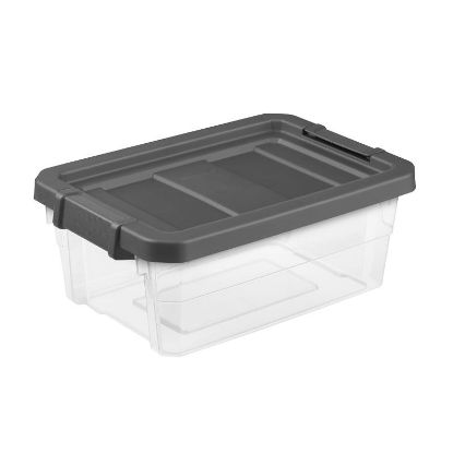 Picture of Sterilite 14733v06 Stacker Box, 30 Qt, Plastic, Gray