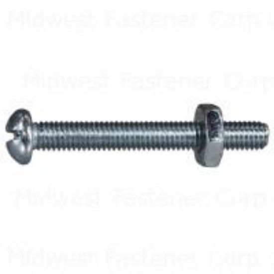 Picture of Machine-Screw With-Nuts Zinc-Plated Round-Head Combo-Drive #10-32 x 1-1/2"