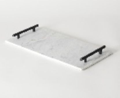 Picture of Sg Serving Tray Marble White/black