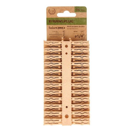 Picture of Rawlplug Rawl Uno Series Multi-purpose Anchor, 1-1/4 In L, Polypropylene/timber