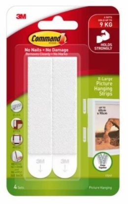 Picture of Picture Hanging Strip Foam Backing Large White 20-lb 4/pr