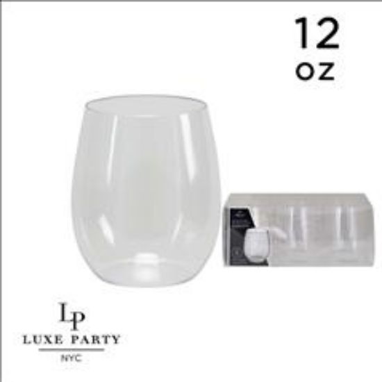 Picture of Stemless Clear Round Wine Goblets 12oz 6/pk