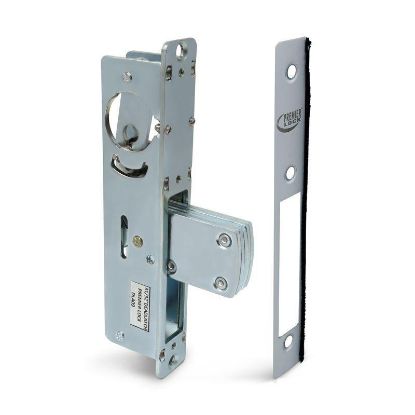 Picture of Deadbolt Solid Commercial Storefront Narrow-stile Mortise Aluminum-finish 31-32"-backset