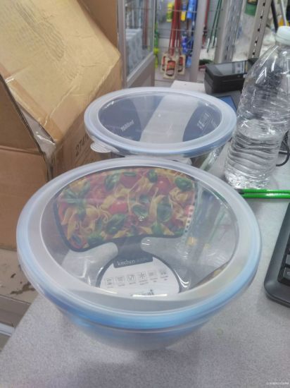 Picture of Round High Borosilicate Glass Food Container W/ Lid 1580ml