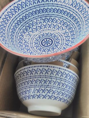 Picture of 6" Stamped Bowl Blue Cross