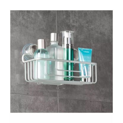 Picture of Shower-caddy Metro Rustproof Aluminum Turn-n-lock Suction-mount Bathroom Basket Silver