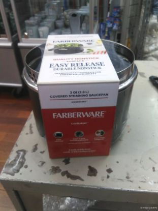 Picture of Cookstart 3 Qt Covered Straining Saucepan- Black