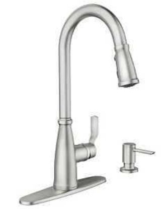 Picture of Kitchen-faucet Single-handle High-arc With-dispenser Stainless-steel