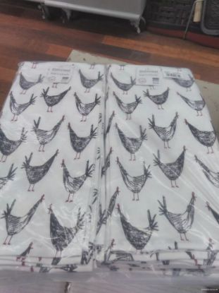 Picture of Tea-Towel Chicken Scratch Print